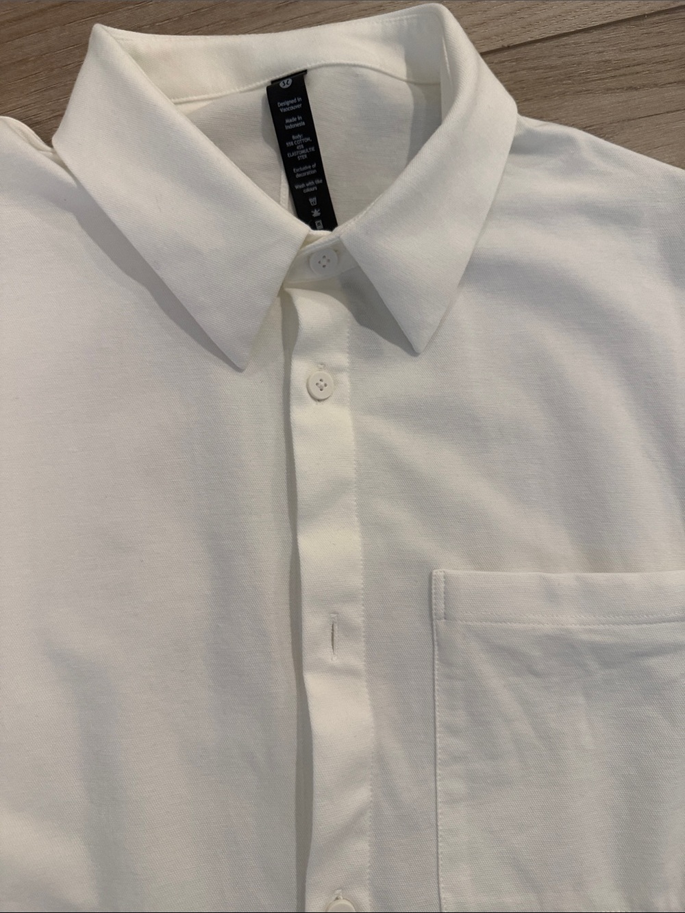 Lulu lemon Men's White Long-Sleeve Button-Up Shirt - Picture 2 of 8